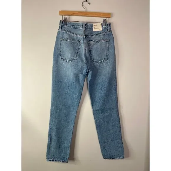 NWT Agolde Fen High Rise Relaxed Tapered Straight Cut Button Jeans Quarrel - Picture 7 of 8